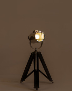 Chrome and Black tripod lamp