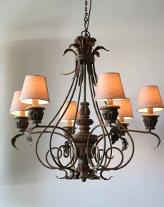 6 Lights Distressed Chandelier