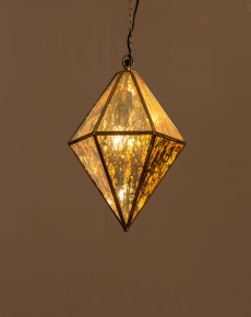 Distressed Glass Diamond Pendent