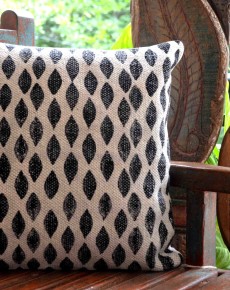 Leaf Block Printed Cushion