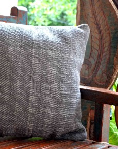 Plain Grey Woven Cushion