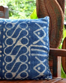 Chalk Indigo Block Printed Cushion