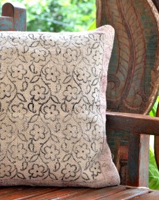 Flower Block Printed Cushion