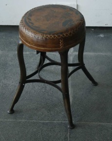 Iron Leather Stool