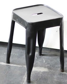 Iron Sheet Stool Black