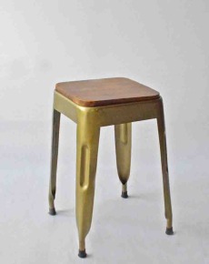 Iron Sheet & Wood Bar Stool Gold