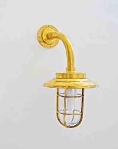 Brass Long Bend Lights With Shade